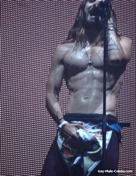 jared leto shows his dick and posing in underwear gay male