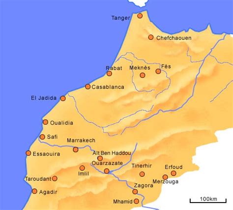 kaart marokko kaart