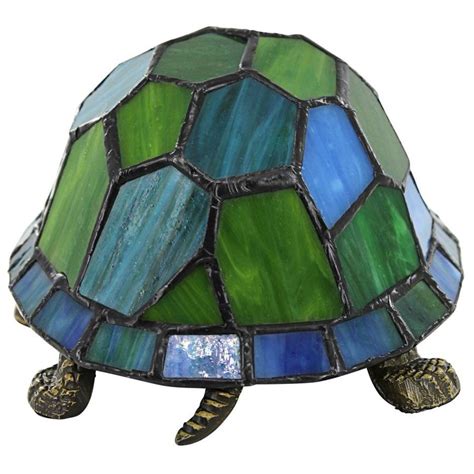 wisdom wealth turtle stained glass lamp tf design toscano