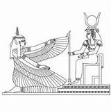 Coloring Pages Gods Egyptian Egypt Ancient Goddesses Isis Maat Goddess Deities God Colouring Coloriage Hellokids Printable Cat Bastet Countries Tatoo sketch template