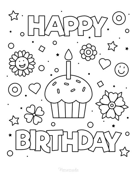 easy  print happy birthday coloring pages happy coloringrocks