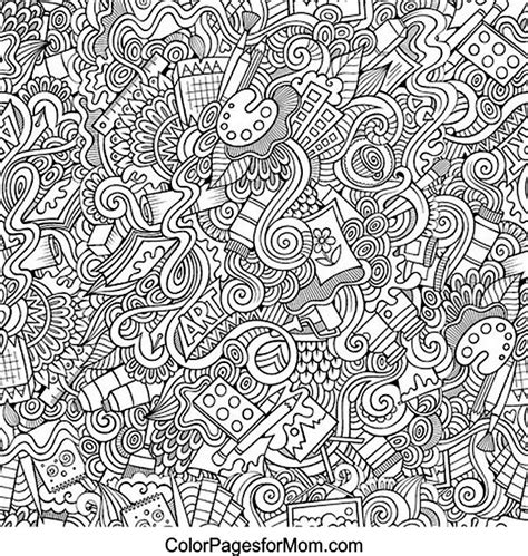 abstract doodle zentangle coloring pages colouring adult detailed