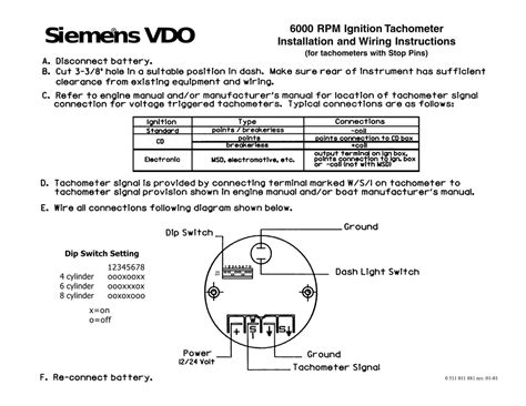 vdo wiring diagram  tachometer wiring diagram