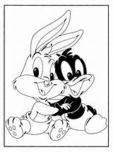 Coloring Pages Looney Tunes Cartoon Taz Baby Bunny Onlycoloringpages Bugs sketch template