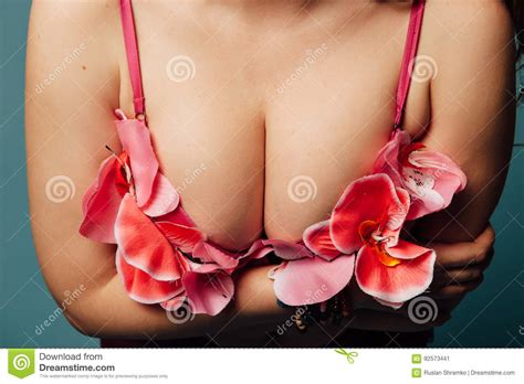 woman with hot breasts in red lingerie stock image image