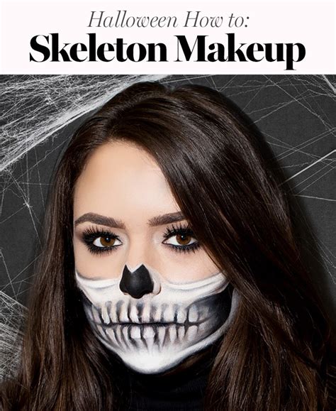 skeleton makeup tutorial perfect half skull how to glamour