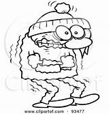 Shivering Warm Winter Clipart Toon Guy Keep Illustration Rf Royalty Outlined Trying Himself Hugging Gnurf sketch template