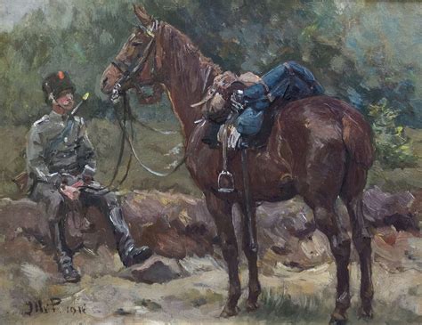 jan hoynck van papendrecht   militair met zijn paard verkauft den auktionserloes