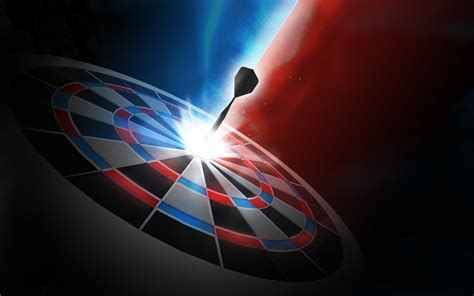 digital art sport darts dartboard glowing red blue dots