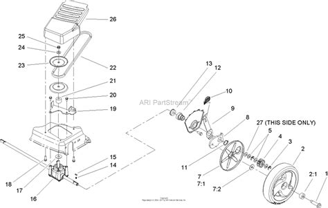 toro   recycler lawnmower  sn   parts diagram  front axle