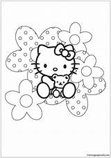 Kitty Hello Pages Cute Coloring Color Adults sketch template