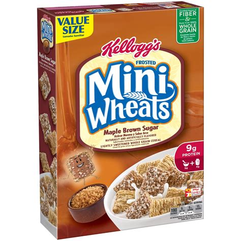 kelloggs frosted mini wheats cereal maple brown sugar  oz