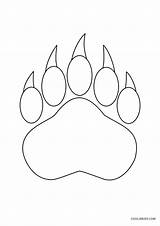 Bear Coloring Paw Print Pages Printable sketch template