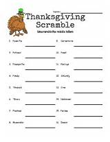 Thanksgiving Word Scramble Scrambles Activities Lesson Plans These Key Seconds Premade Own Make sketch template