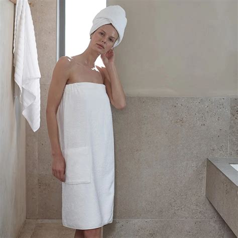 spa body wrap towel bathroom  white company    white