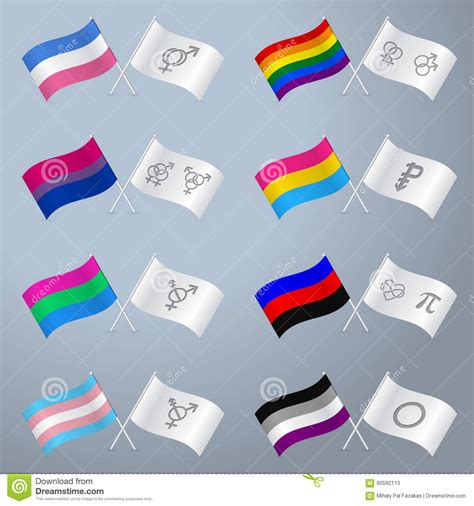sexual orientation flags and symbols stock vector
