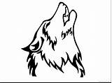 Wolf Howl Howling Coloring Pages Getdrawings Drawing Moon sketch template