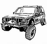 Xj Jipe Jeeps Lifted Siluetas sketch template