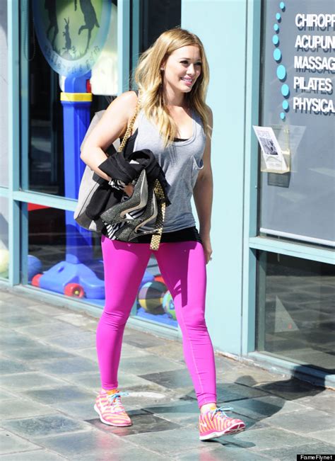 hilary duff steps out in spandex in west hollywood huffpost