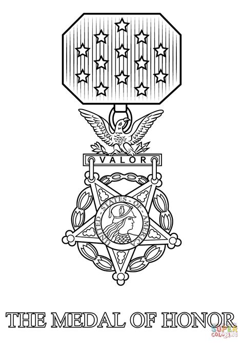 medal  honor coloring page  army symbols category select