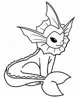 Vaporeon Coloring Eevee Pokémon Evolution Coloringbooks sketch template