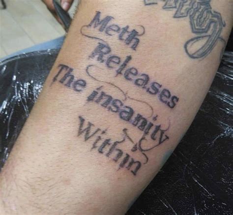 insane meth tattoo posted  laser removal place rtrashy