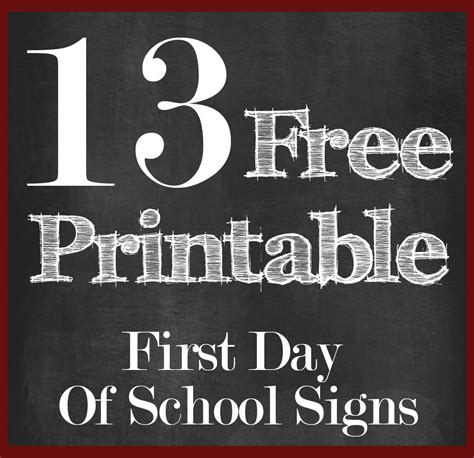 day  school signs printable  allie bellina