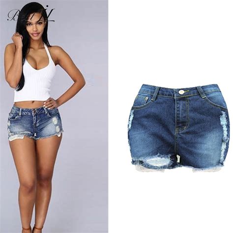 jeans women fashion ladies ripped skinny shorts  size xl hot style