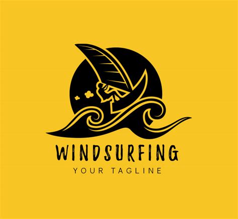 windsurfing logo business card template  design love