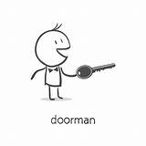 Doorkeeper Illustrations Doorman Clip sketch template