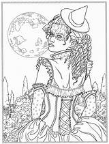 Coloring Pages Witch Goth Fairy Gothic Adult Dark Sheets Print Halloween Books Choose Board Fantasy sketch template