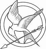 Hunger Games Coloring Pages Mockingjay Logo Drawing Symbol Drawings Printable Draw Kids Color Step Symbols Tattoo Party Stencils District Templates sketch template