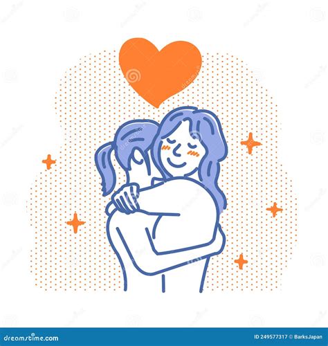 vector illustration of embracing lesbian couple lgbtq stock vector