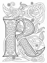 Coloring Celtic Alphabet Letter Pages Dover Colouring Adult Choose Board Designs Fonts sketch template