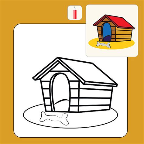 coloring page dog house  crafter files