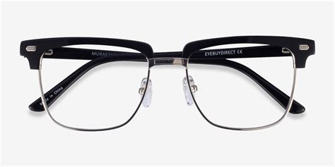 murakami browline black silver glasses for men eyebuydirect canada