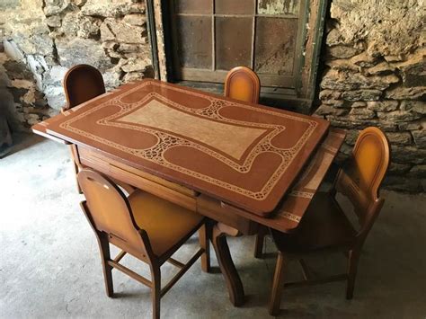 antique enamel top kitchen table porcelain  enamel top table