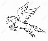 Pegasus Winged Horned Lion Paard Pferd Alas Caballo пегас Fliegen Griechische Mythologie Pegaso 123rf Clipground sketch template