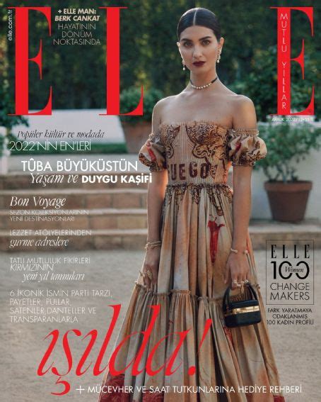 Tuba Büyüküstün Elle Magazine December 2022 Cover Photo Turkey