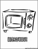Coloring Oven Kitchen Pages Microwave Printable Template Colouring sketch template