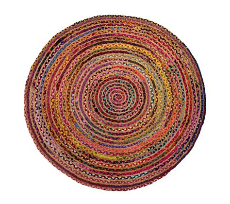 rond tapis kilim rond recycle alana multicolore tapis salon  chambre