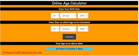 age calculator calculate  age    date