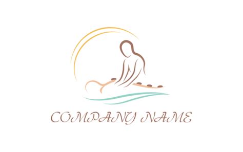 abstract person doing massage with stones logo template by
