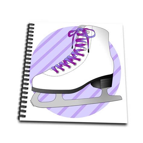 3drose Figure Skating Ts Purple Ice Skate On Stripes Drawing