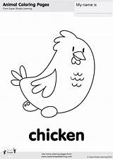 Coloring Chicken Pages Simple Super Songs Animals Farm Animal Badanamu Supersimple sketch template