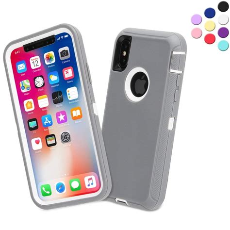 iphone xr heavy duty defender case shock proof shatter resistant  layer rubber compatible