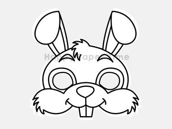 bunny mask rabbit printable coloring animal kid craft happy paper time
