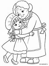 Grandma Coloring Pages Kids Recommended sketch template