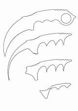Karambit Cs Go Knife Make Drawing Cardboard Template Paper Csgo Getdrawings Step sketch template