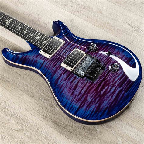 prs paul reed smith custom  floyd rose guitar violet blue burst flame maple ebony pattern thin